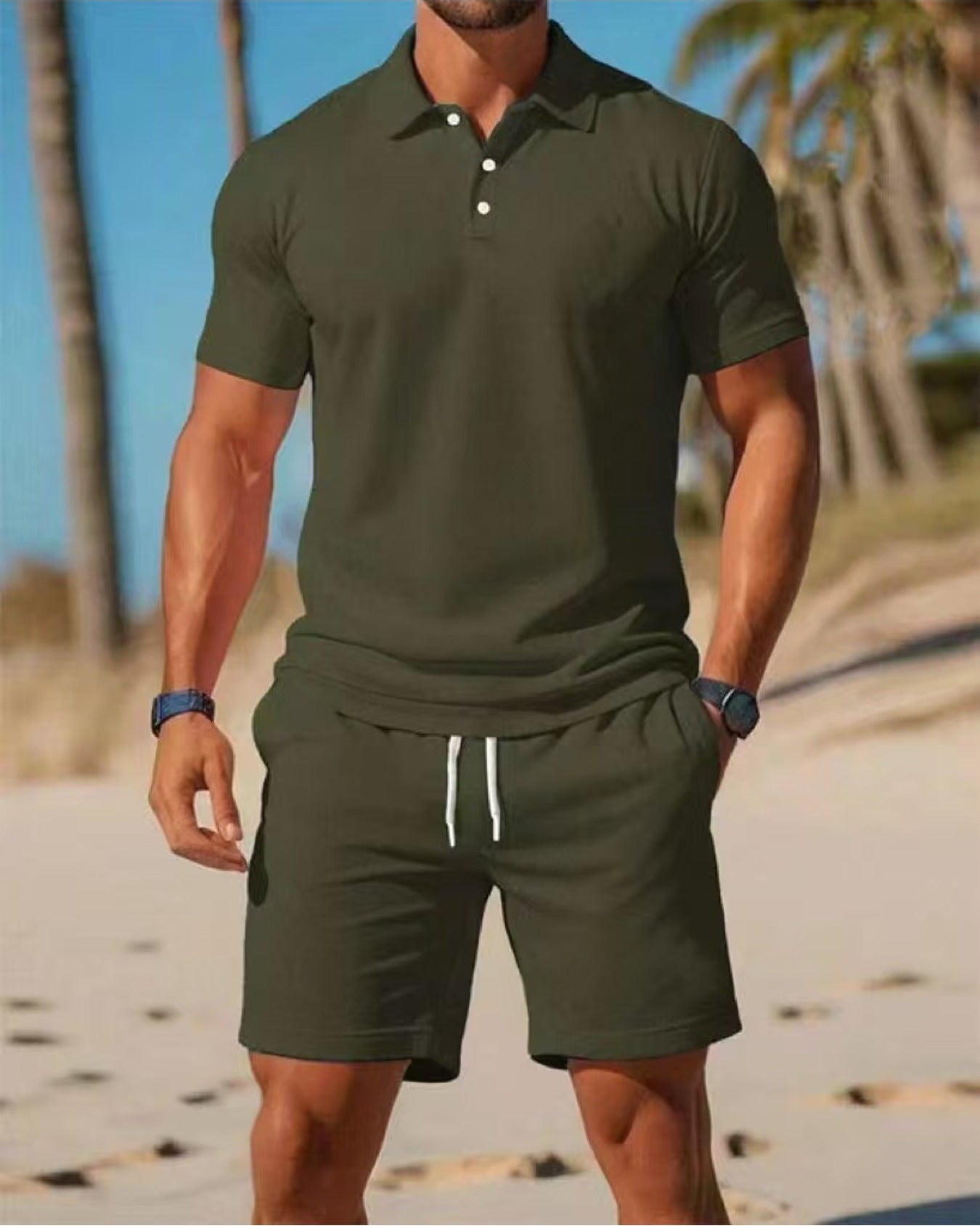 Men's Breathable Fabric Short-Sleeved Suit