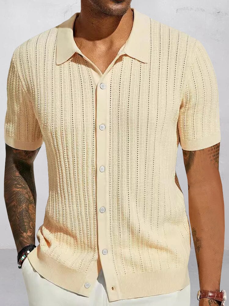 Men's Breathable Hollow Knit T Shirt
