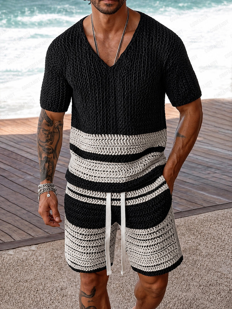 Men's Breathable Knit Casual Set