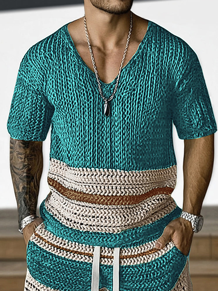 Men's Breathable Knit Casual Set