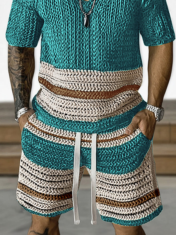 Men's Breathable Knit Casual Set