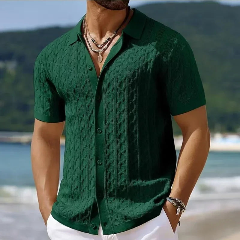 Men's Breathable Knit Polo Shirt