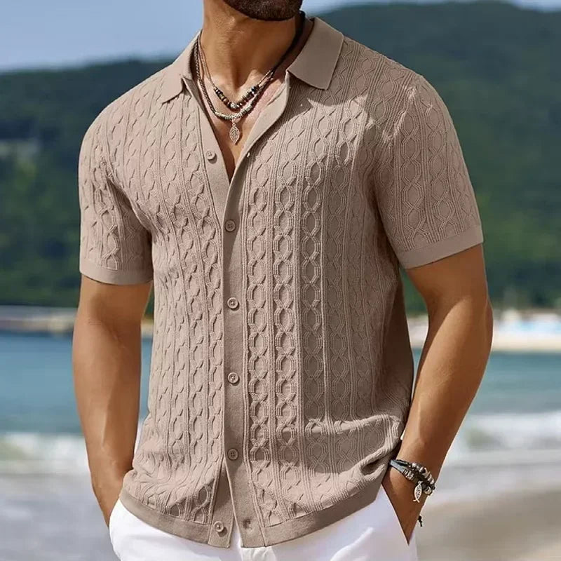 Men's Breathable Knit Polo Shirt