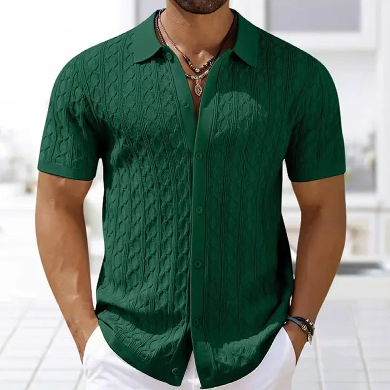 Men's Breathable Knit Polo Shirt