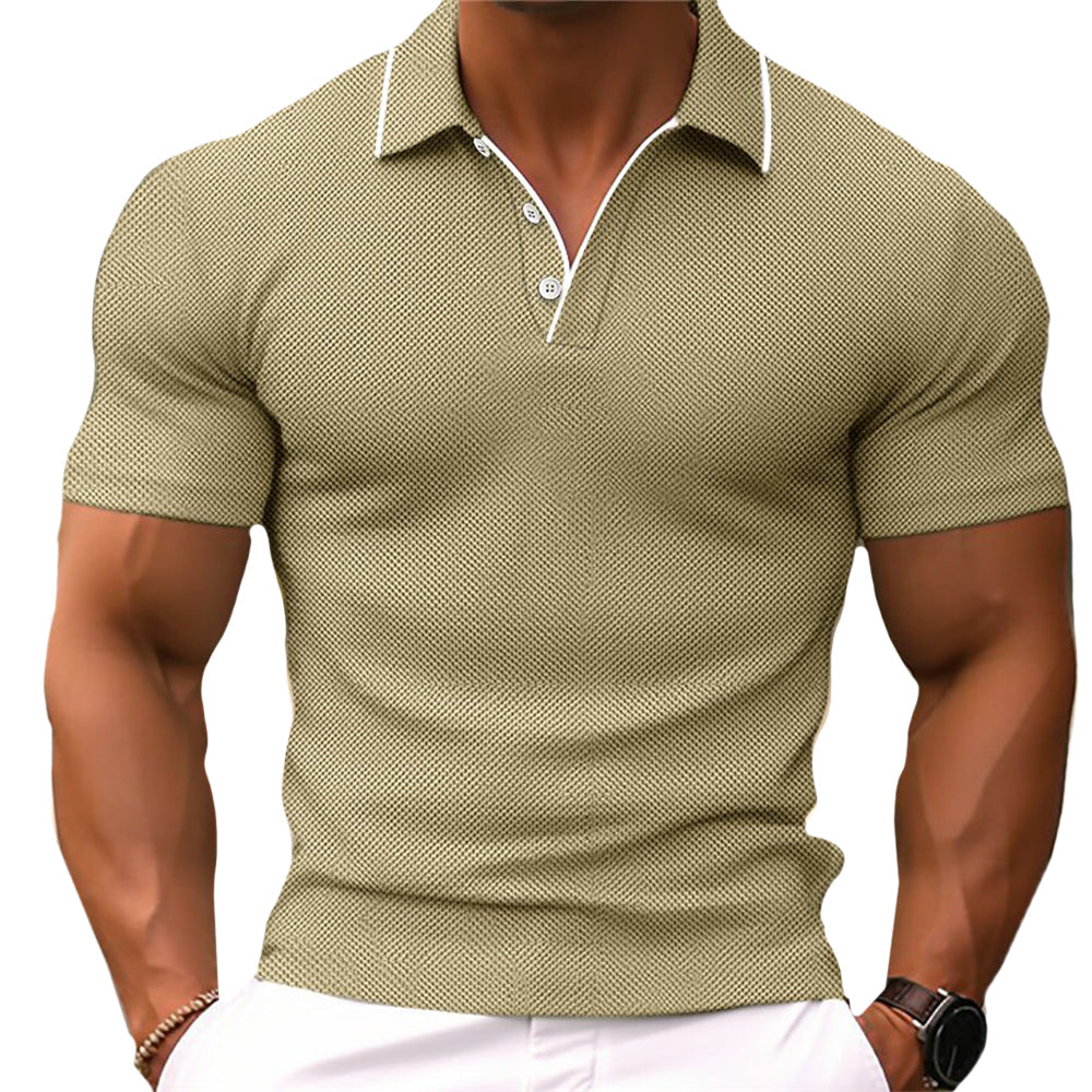 Men's Breathable Knit Polo Shirt