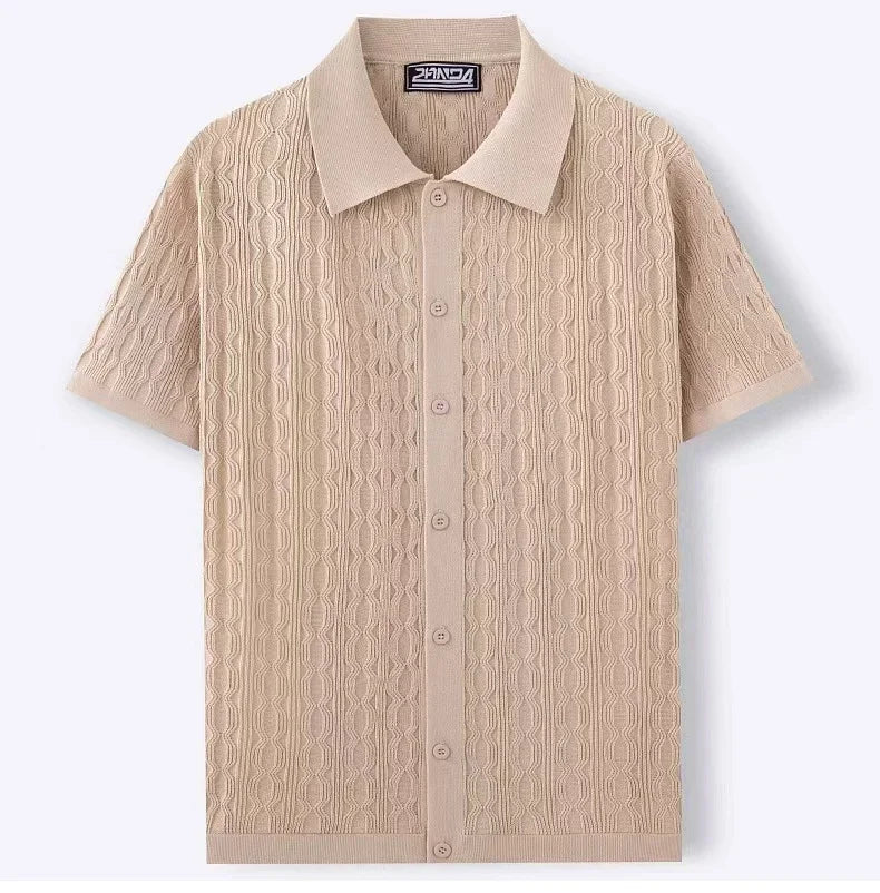 Men's Breathable Knit Polo Shirt
