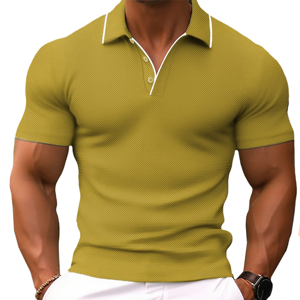 Men's Breathable Knit Polo Shirt