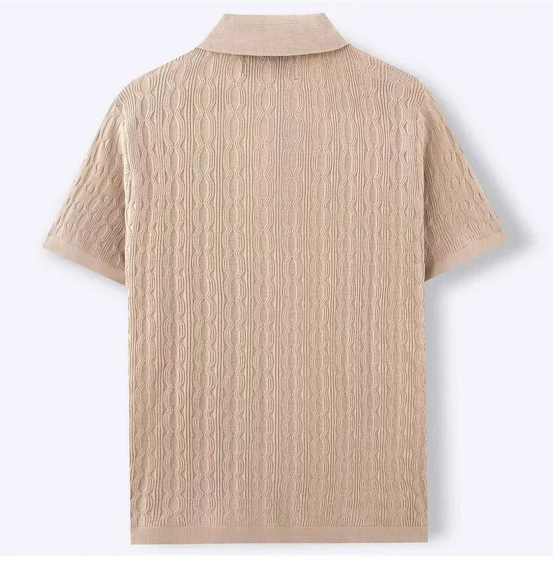 Men's Breathable Knit Polo Shirt