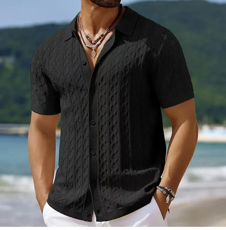 Men's Breathable Knit Polo Shirt