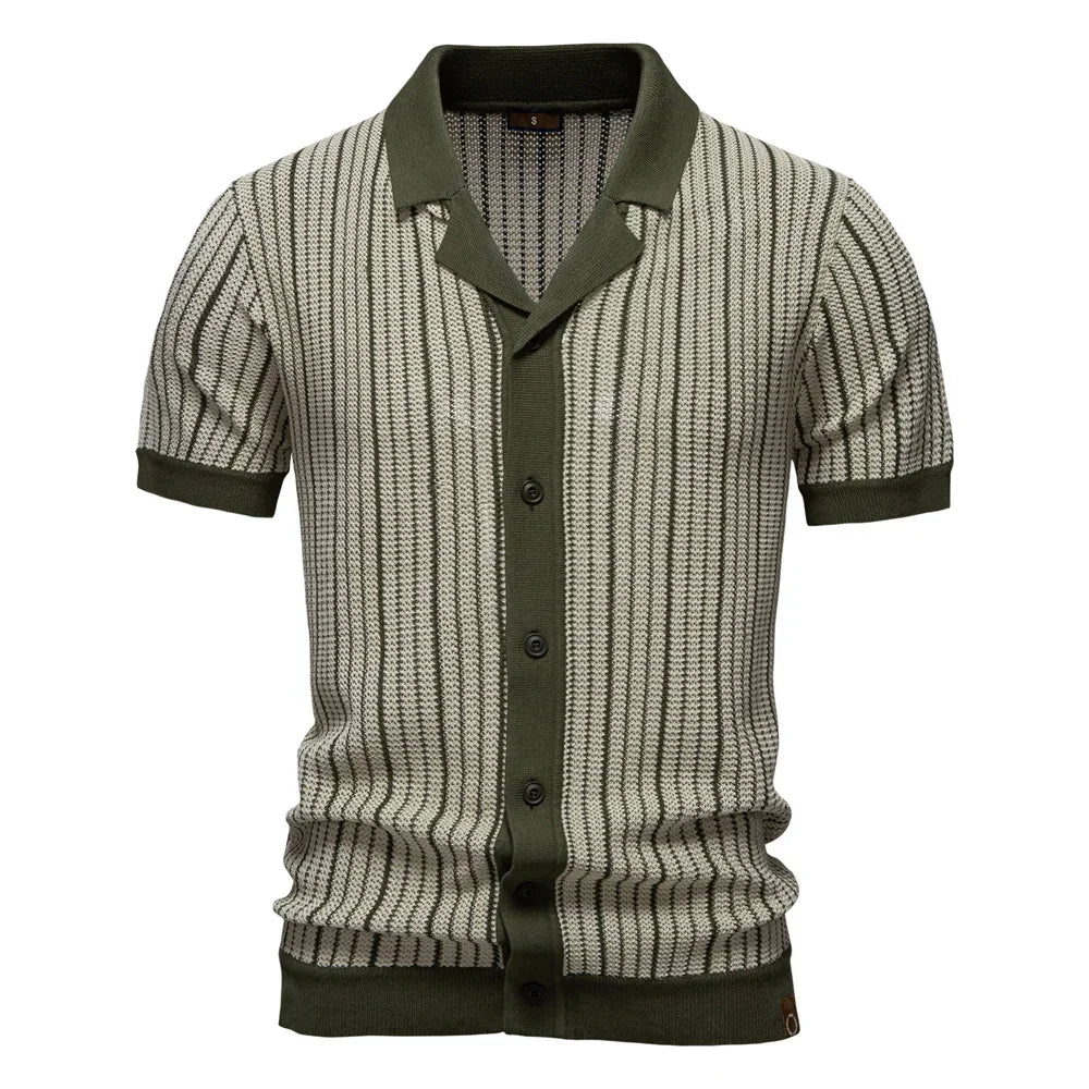 Men's Breathable Knitted Polo Shirt