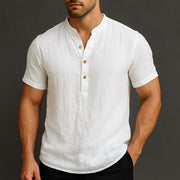 Men's Breathable Linen Button-Down Shirt