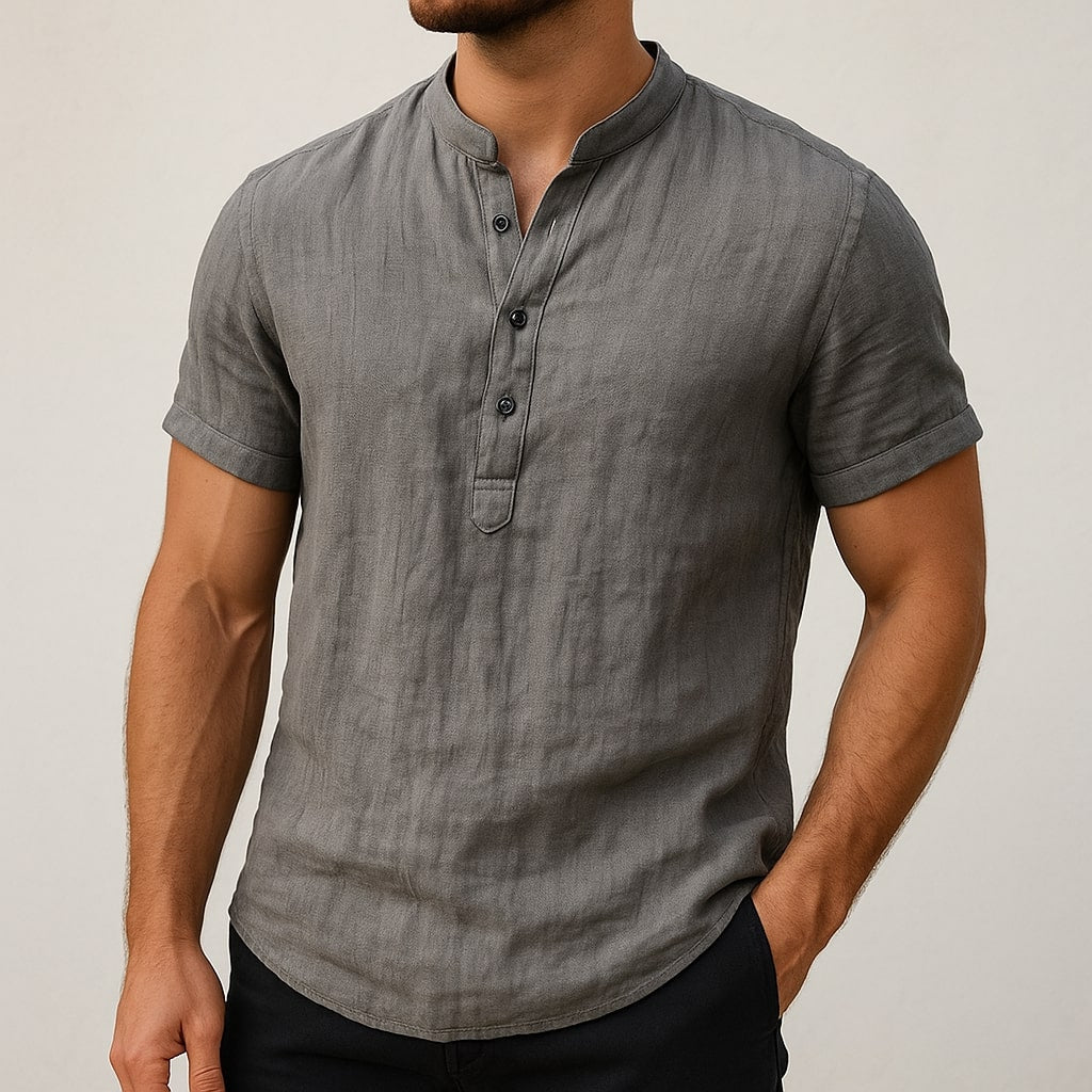 Men's Breathable Linen Button-Down Shirt