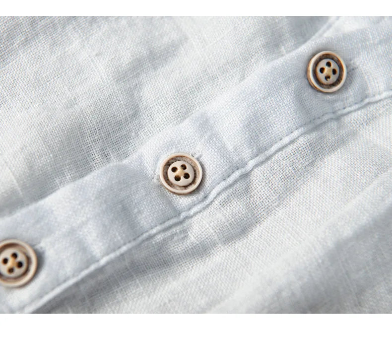 Men's Breathable Linen Button-Down Shirt