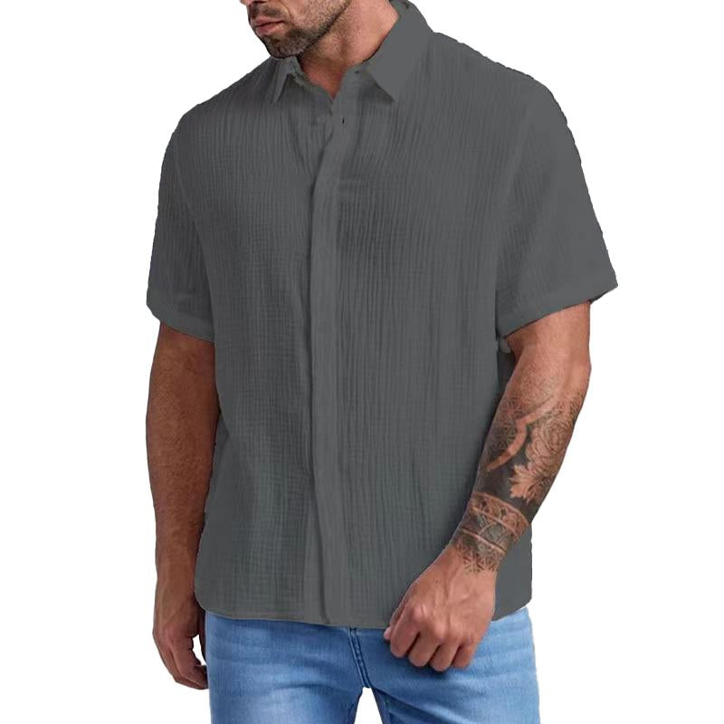 Men's Breathable Linen Button-Down Shirt