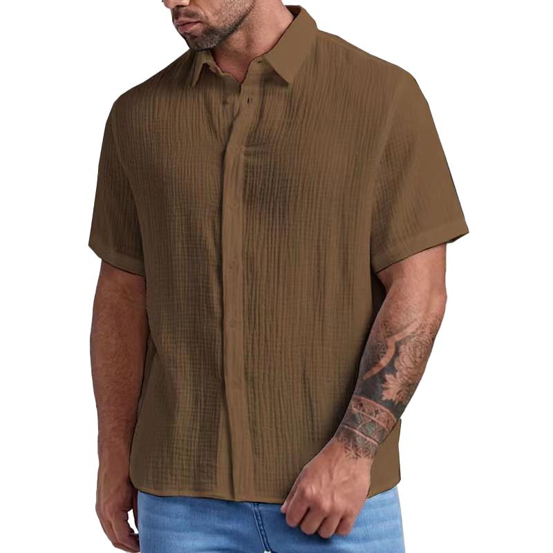 Men's Breathable Linen Button-Down Shirt