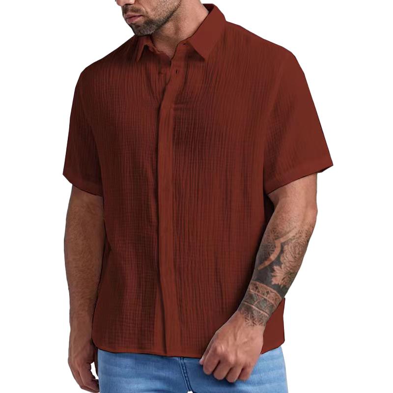 Men's Breathable Linen Button-Down Shirt