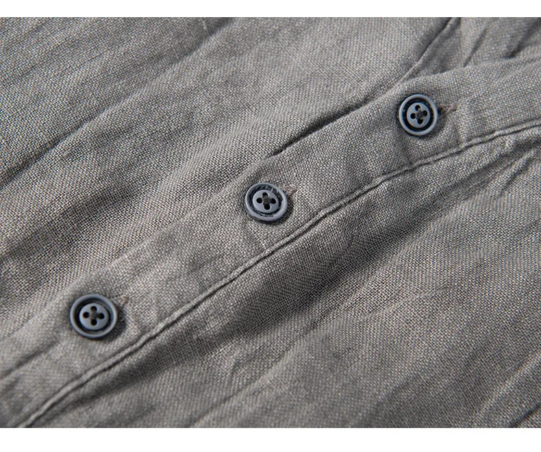 Men's Breathable Linen Button-Down Shirt