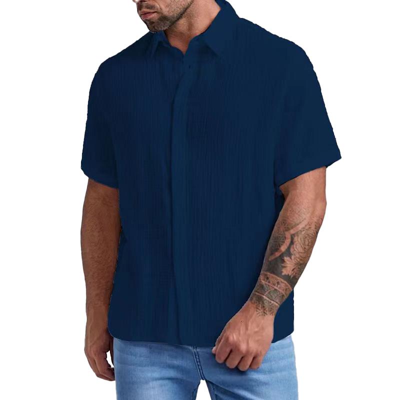 Men's Breathable Linen Button-Down Shirt