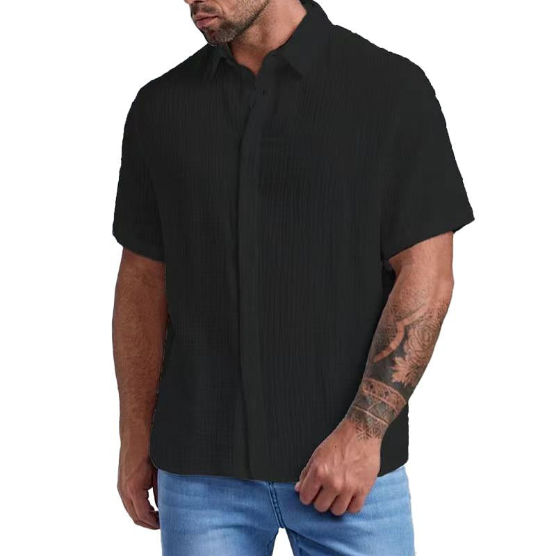 Men's Breathable Linen Button-Down Shirt