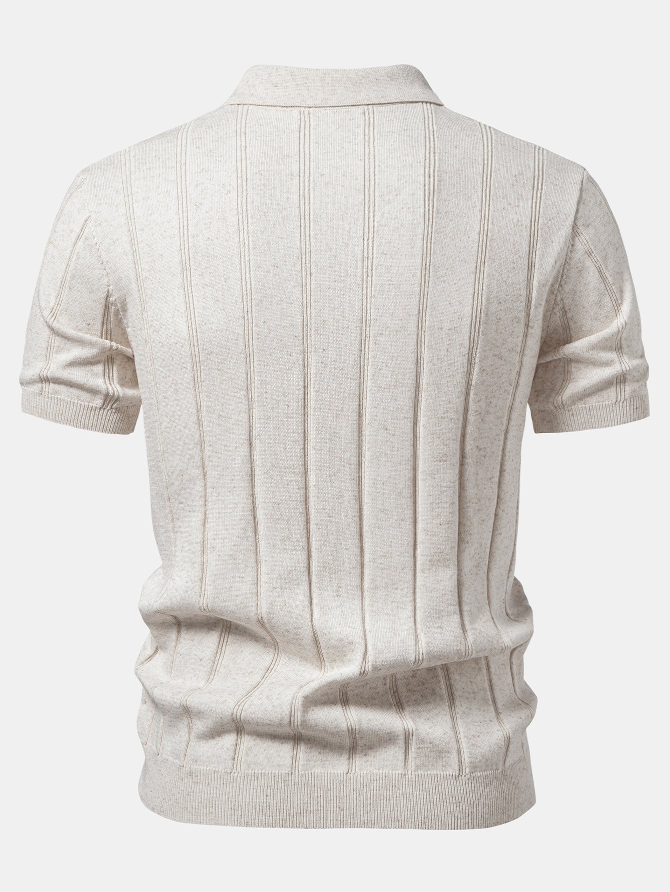 Men's Breathable Linen Ribbed Polo Set