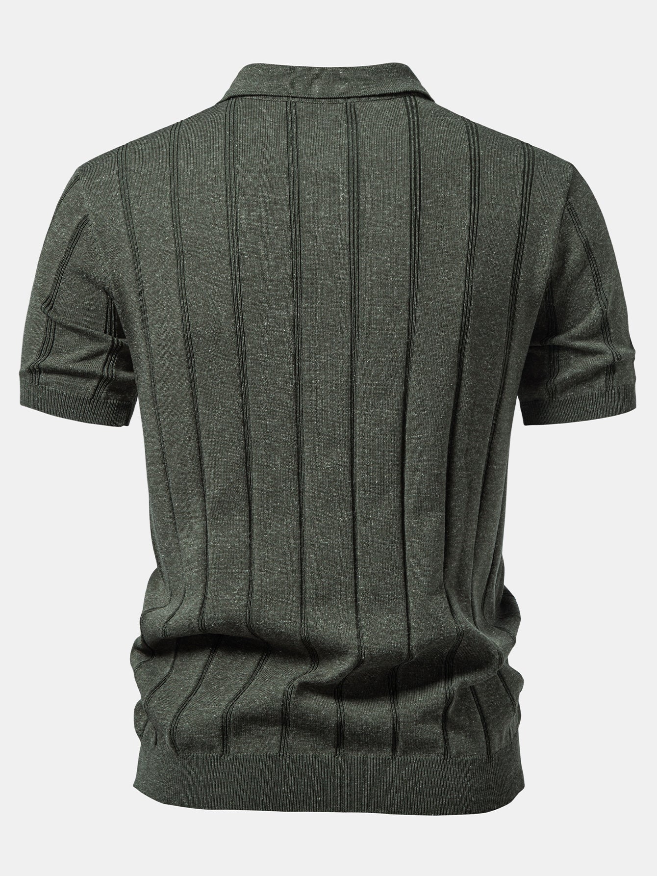 Men's Breathable Linen Ribbed Polo Set