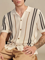 Men's Breathable Open-Knit Polo Shirt