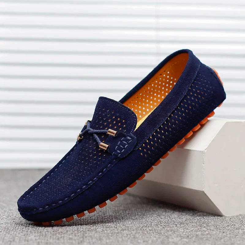 Men's Breathable Perforated Slip-On Loafers