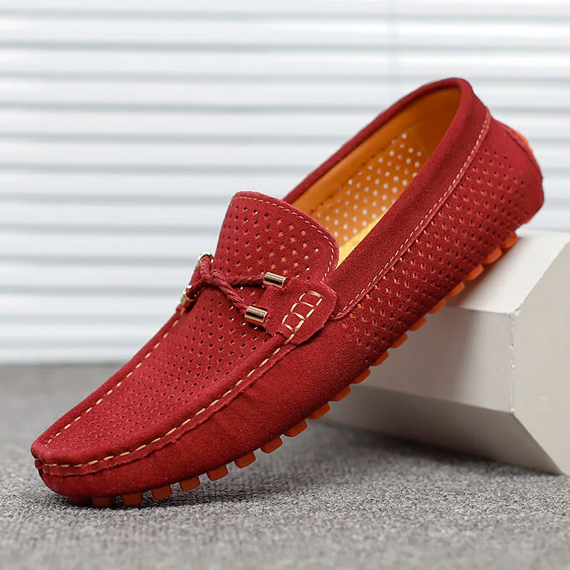 Men's Breathable Perforated Slip-On Loafers