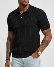 Men's Breathable Textured Polo Shirt