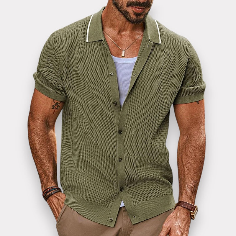 Men's Breathable Viscose Button-Down Shirt