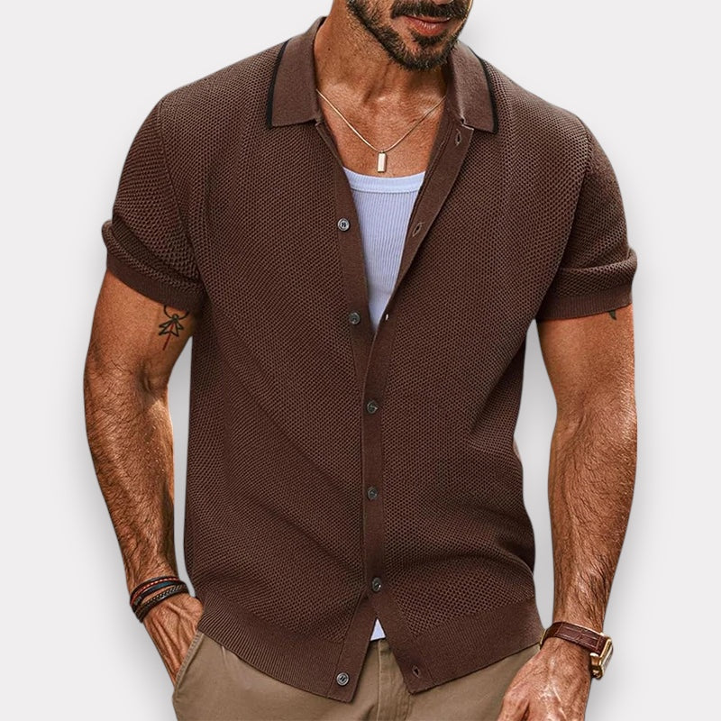 Men's Breathable Viscose Button-Down Shirt
