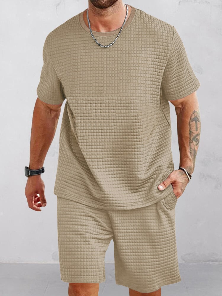 Men's Breathable Waffle Tracksuit Set