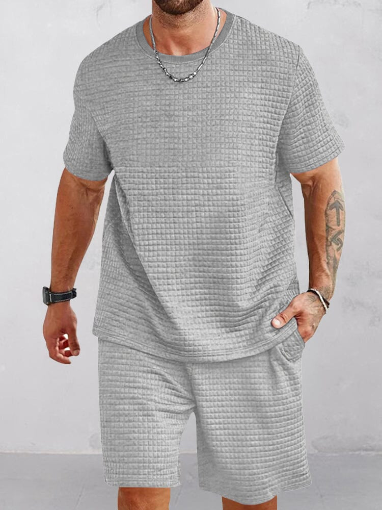 Men's Breathable Waffle Tracksuit Set