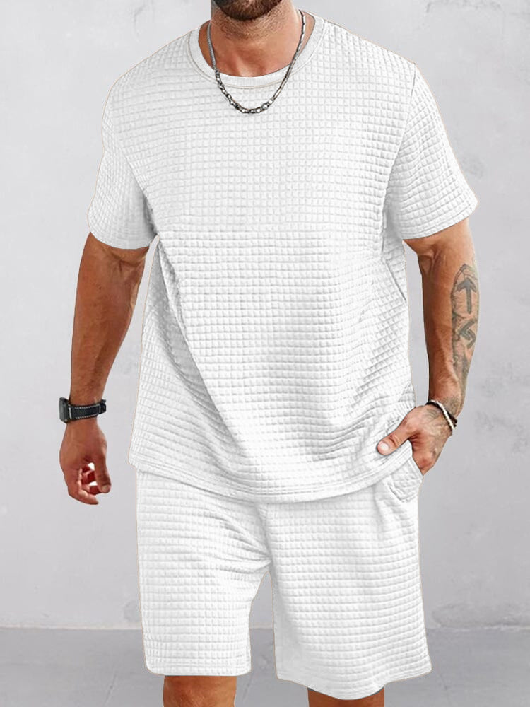 Men's Breathable Waffle Tracksuit Set