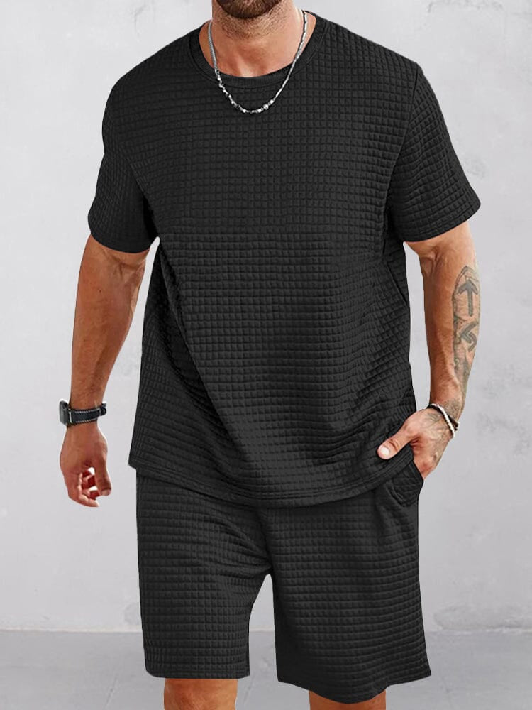 Men's Breathable Waffle Tracksuit Set