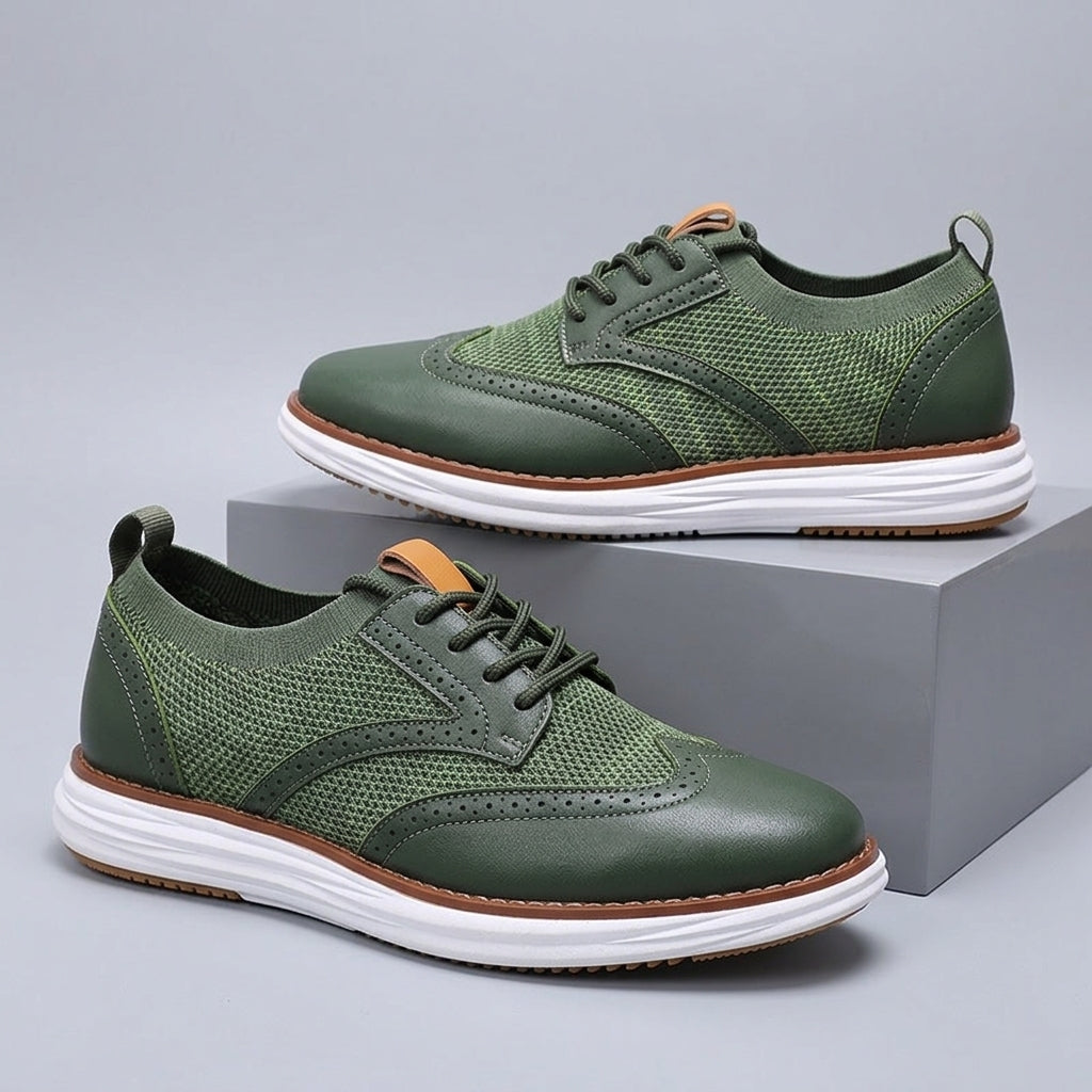Men's Brogue-Style Lace-Up Hybrid Sneakers