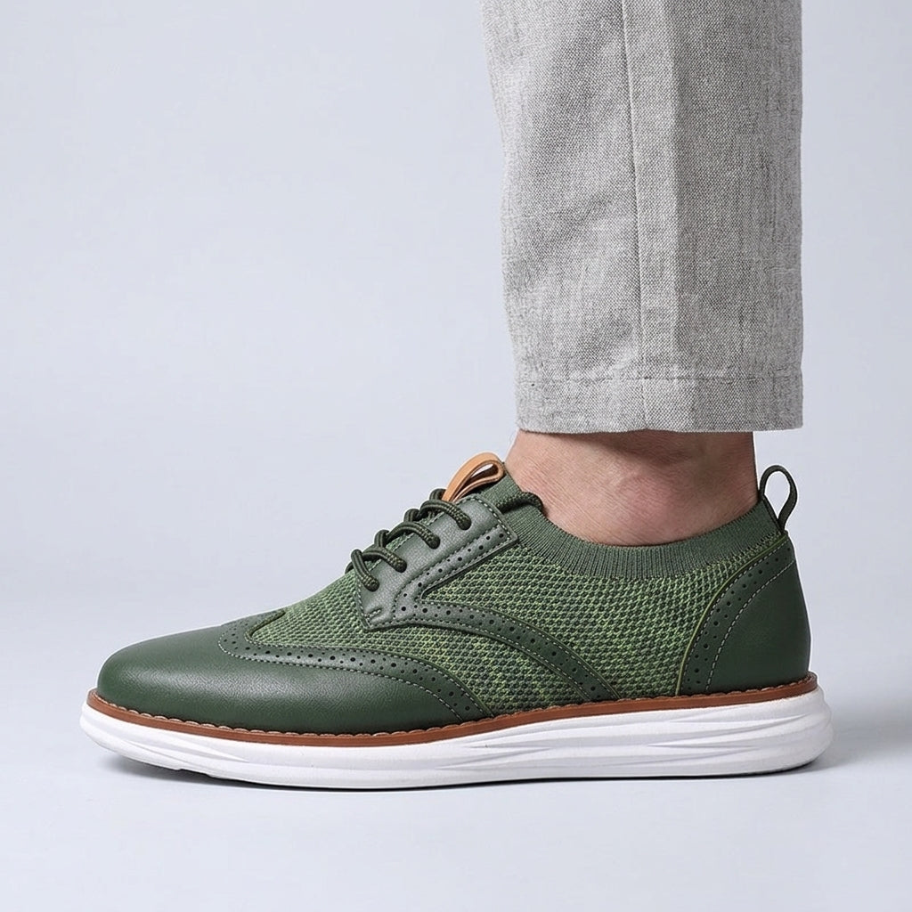 Men's Brogue-Style Lace-Up Hybrid Sneakers
