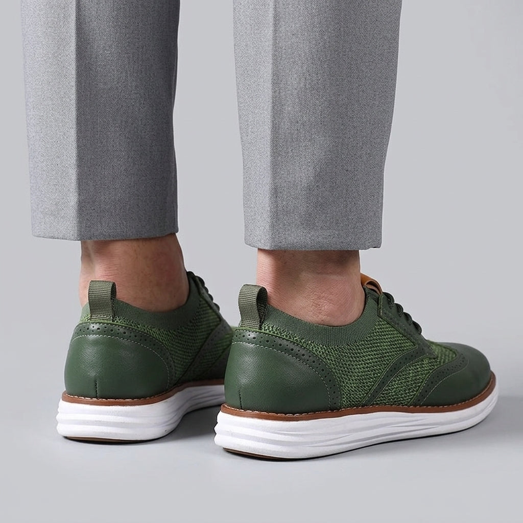 Men's Brogue-Style Lace-Up Hybrid Sneakers