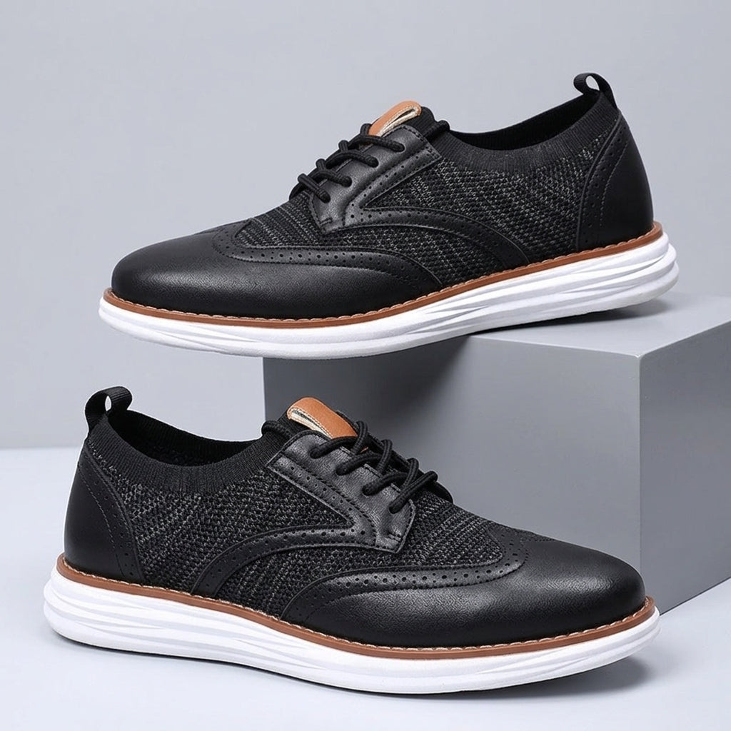 Men's Brogue-Style Lace-Up Hybrid Sneakers