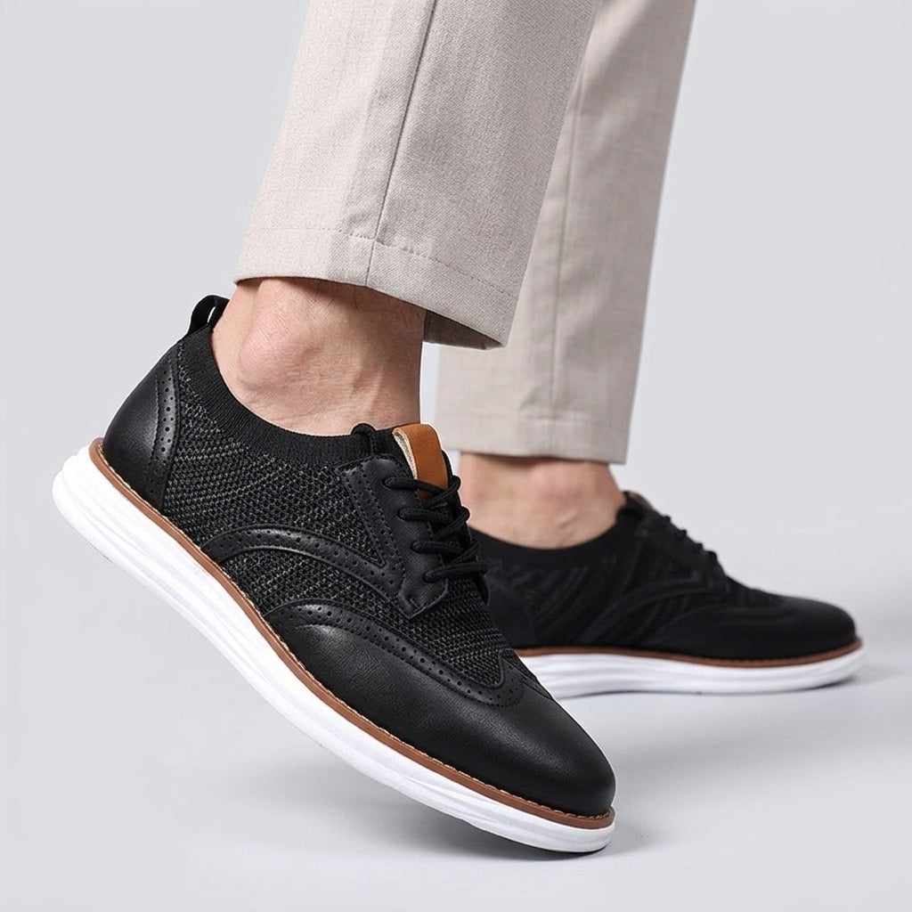 Men's Brogue-Style Lace-Up Hybrid Sneakers
