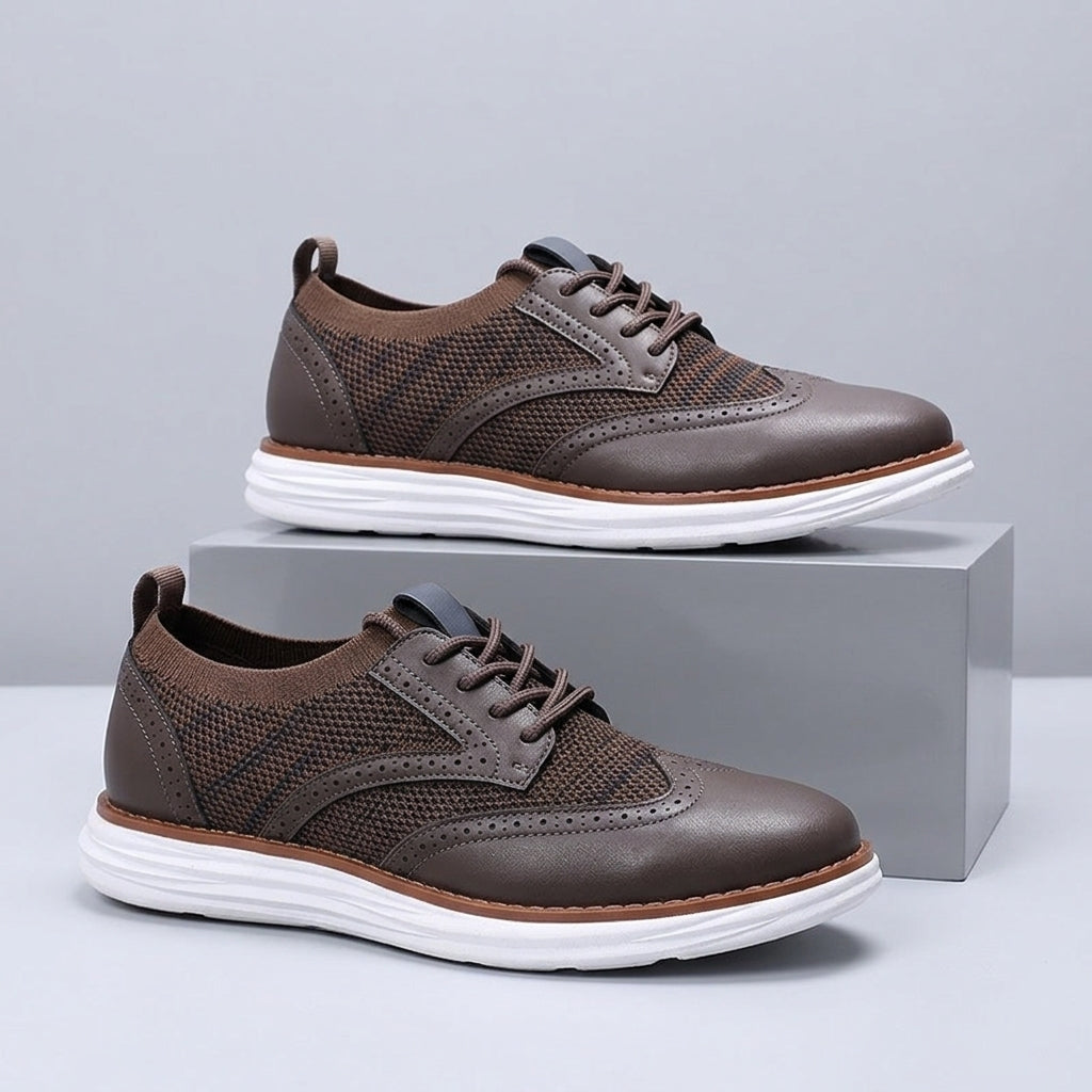 Men's Brogue-Style Lace-Up Hybrid Sneakers