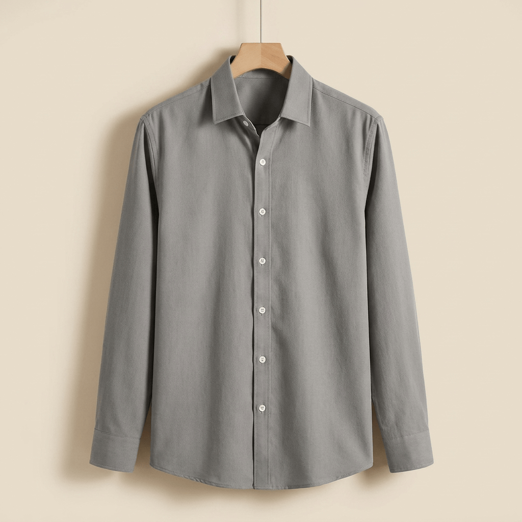 Men's Brushed Cotton Spread Collar Dress Shirt