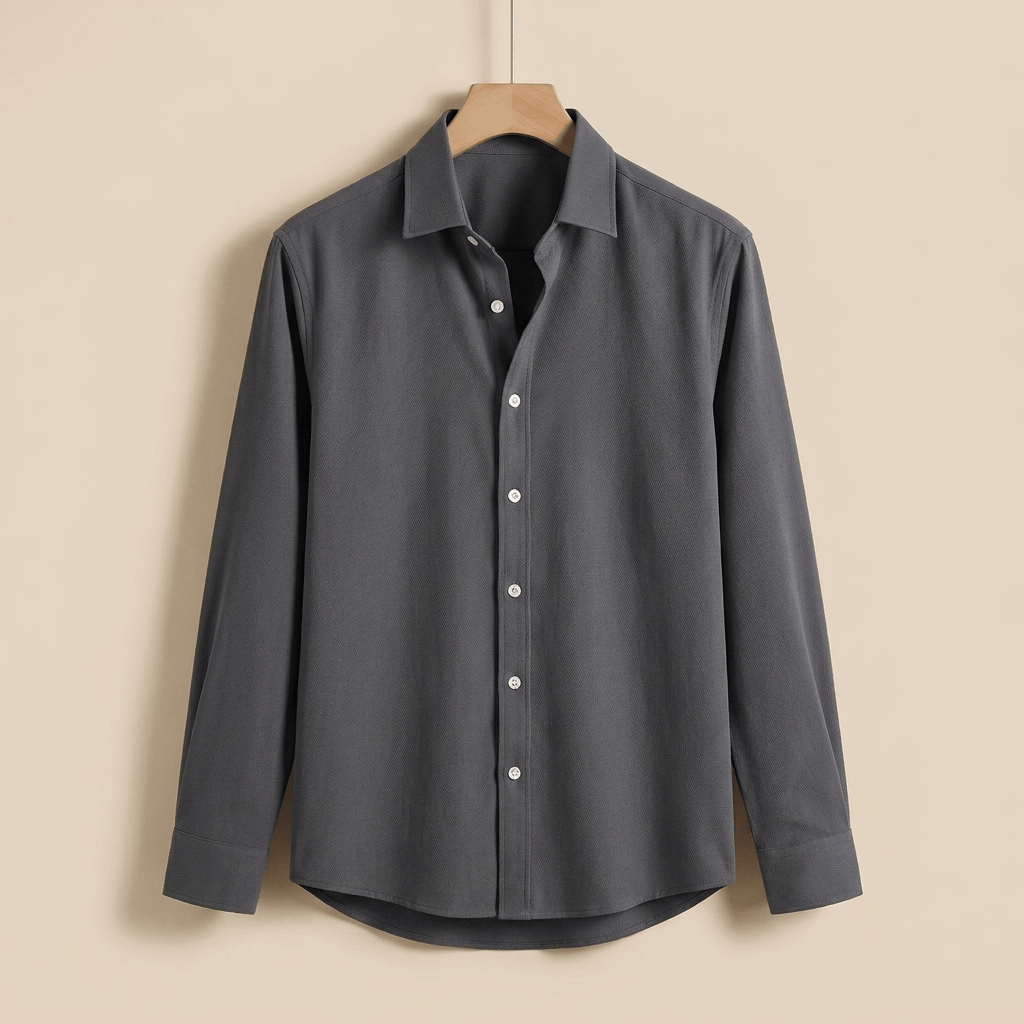 Men's Brushed Cotton Spread Collar Dress Shirt