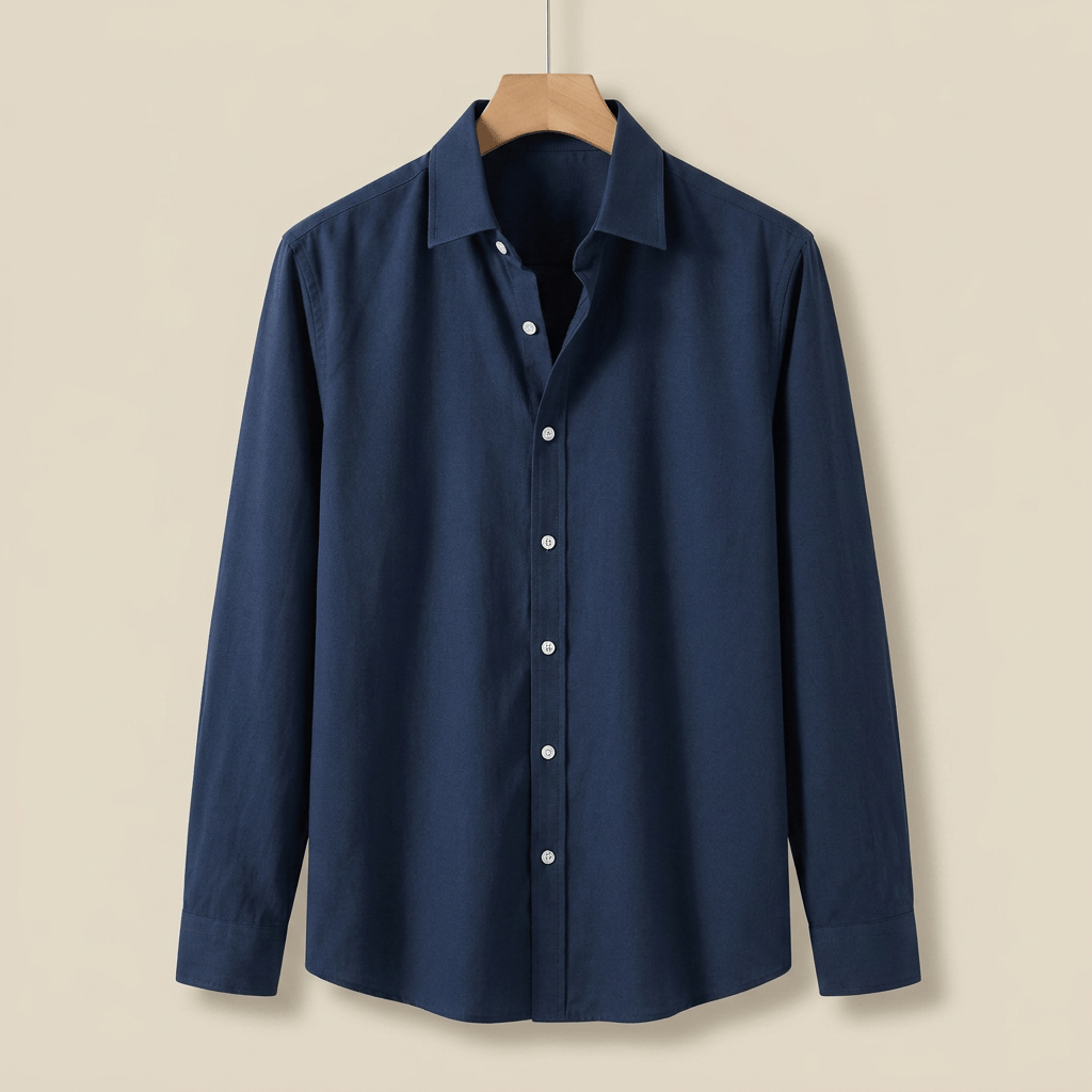 Men's Brushed Cotton Spread Collar Dress Shirt