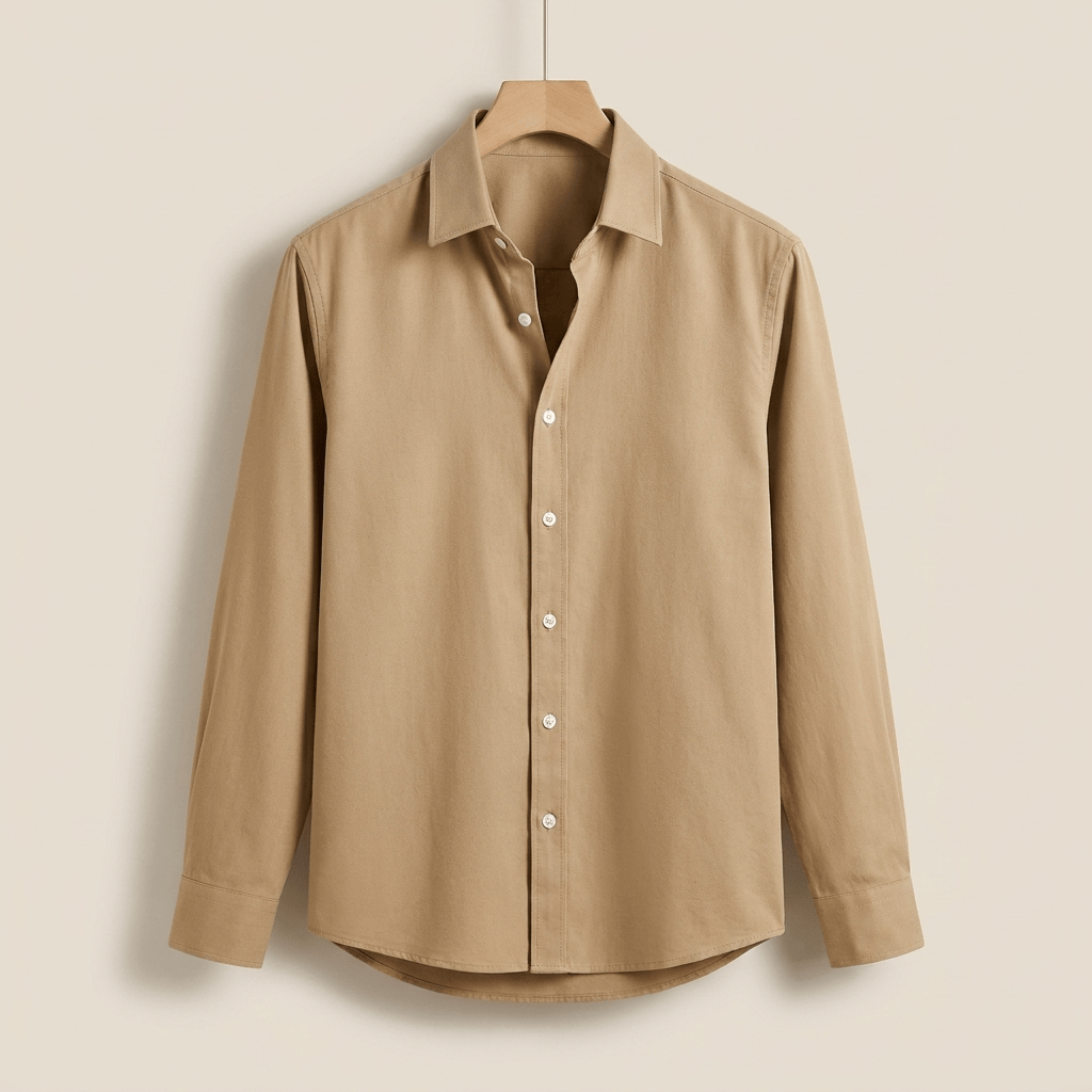 Men's Brushed Cotton Spread Collar Dress Shirt