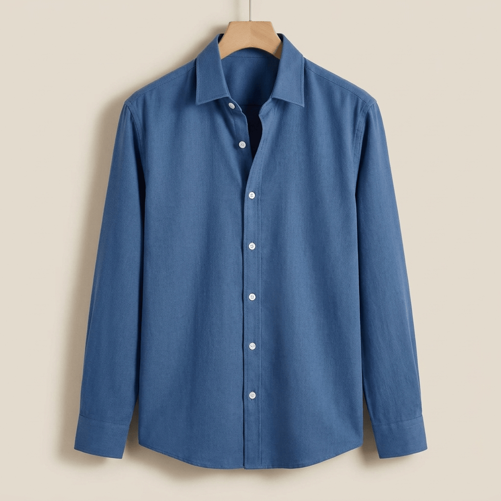 Men's Brushed Cotton Spread Collar Dress Shirt