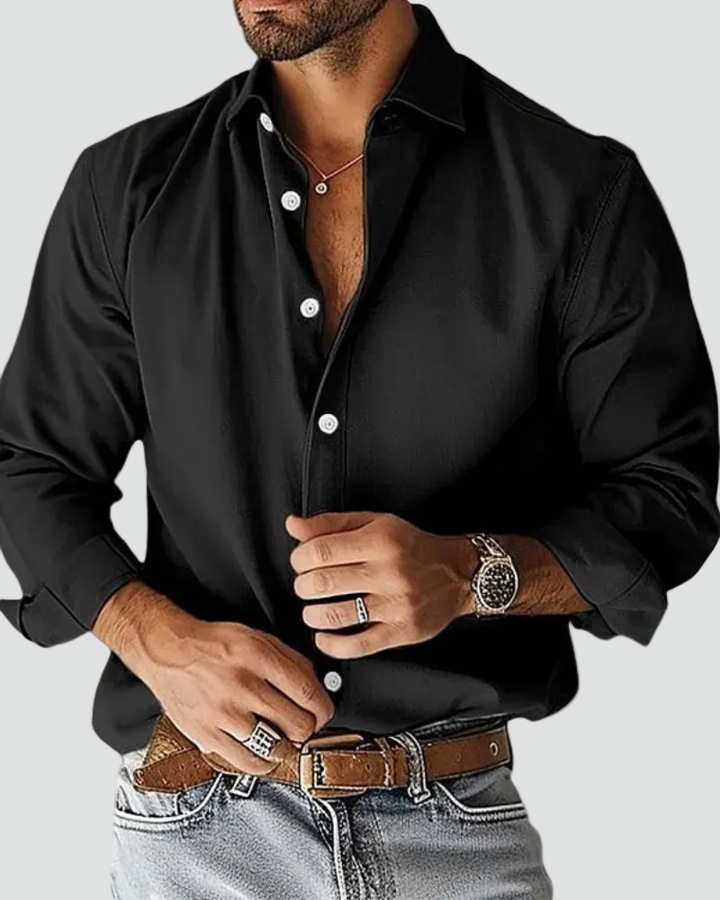 Men's Button-Down Collar Long Sleeve Shirt