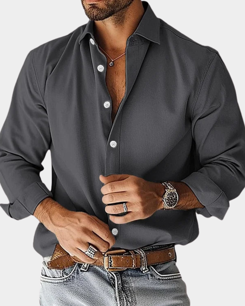 Men's Button-Down Collar Long Sleeve Shirt