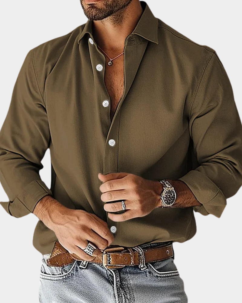 Men's Button-Down Collar Long Sleeve Shirt