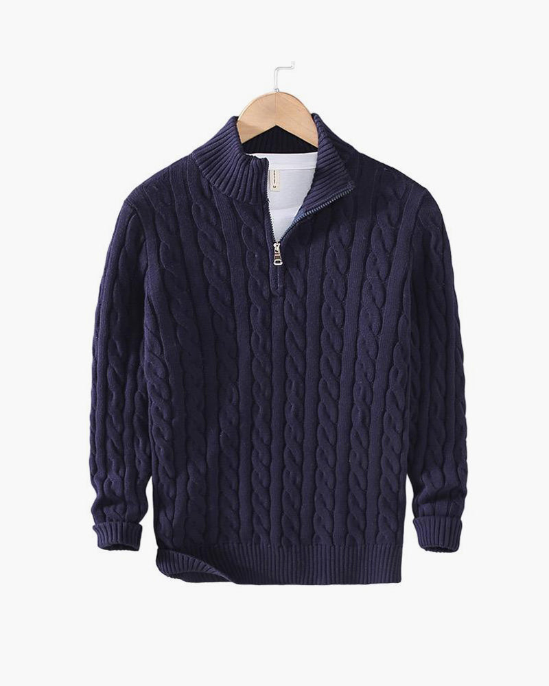 Men's Cable Knit Half Zip Sweater